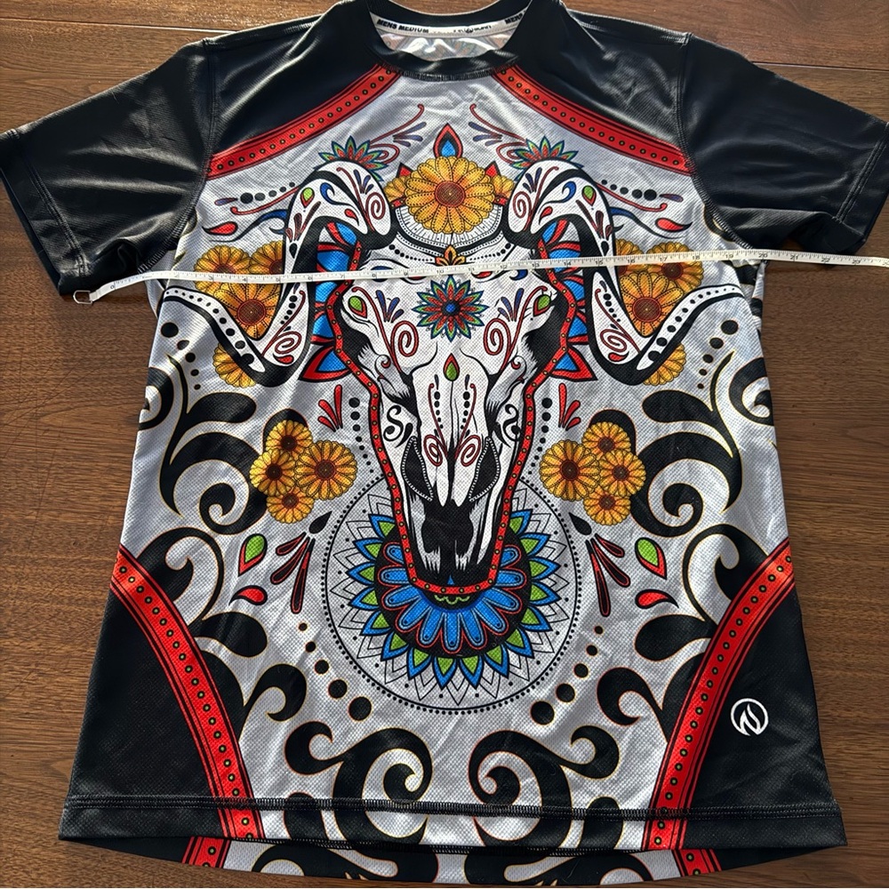 INKnBURN Med Mens- GOT GOAT? Calavera-style skull technical running yoga shirt